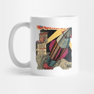 1950's Style Sci Fi Science Comic Book Cover Atomic War Rocket Artwork Mug